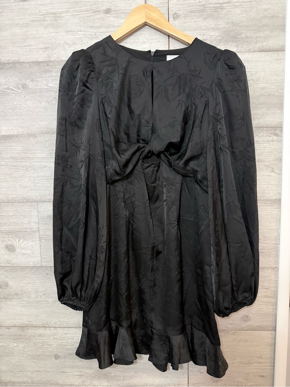 NWT ASTR The Label Black Long Puff Sleeve Dress Size Medium